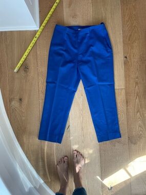 St. John Cobalt Blue Cropped Tailored Pants